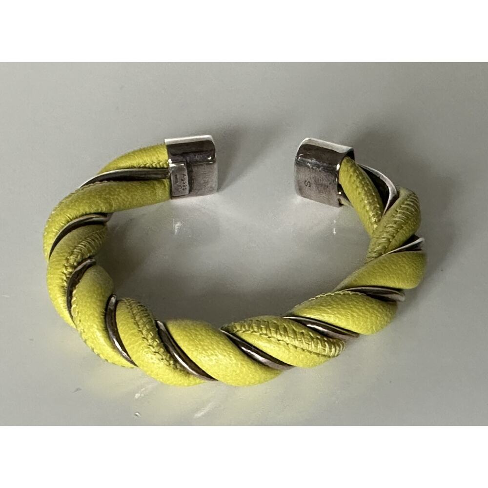 Bottega Veneta Yellow/Silver Bracelet Sterling Silver Small 636836 NWB $620